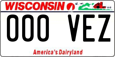 WI license plate 000VEZ