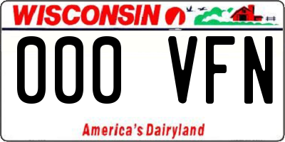 WI license plate 000VFN