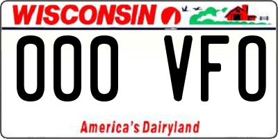 WI license plate 000VFO