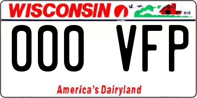 WI license plate 000VFP