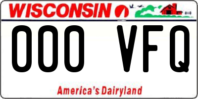 WI license plate 000VFQ