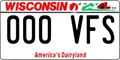 WI license plate 000VFS