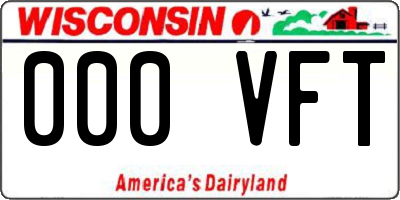 WI license plate 000VFT