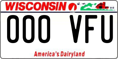 WI license plate 000VFU