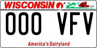 WI license plate 000VFV