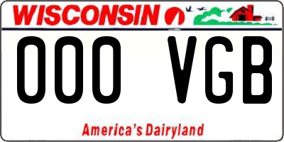WI license plate 000VGB