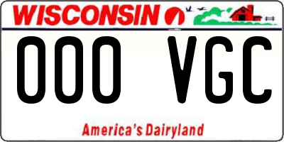 WI license plate 000VGC