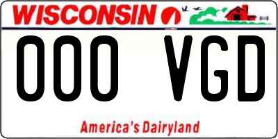 WI license plate 000VGD