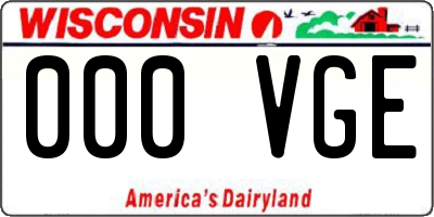 WI license plate 000VGE