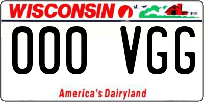 WI license plate 000VGG