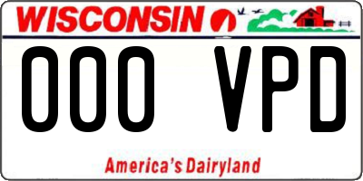 WI license plate 000VPD
