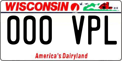 WI license plate 000VPL