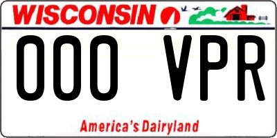 WI license plate 000VPR