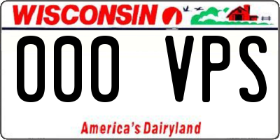 WI license plate 000VPS