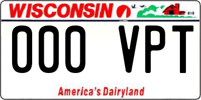 WI license plate 000VPT