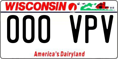 WI license plate 000VPV