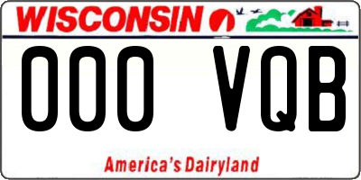WI license plate 000VQB