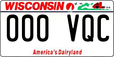 WI license plate 000VQC