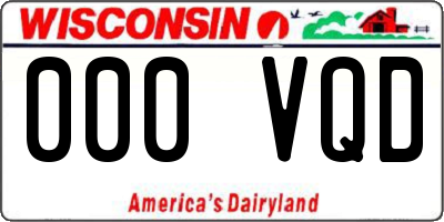 WI license plate 000VQD