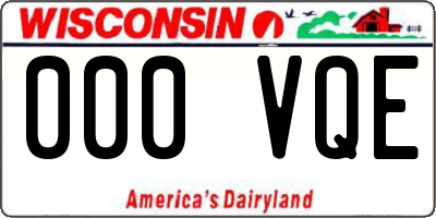 WI license plate 000VQE