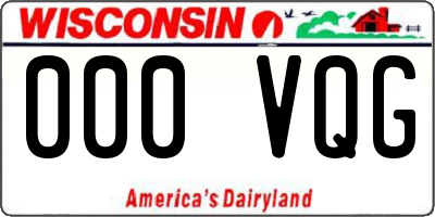 WI license plate 000VQG