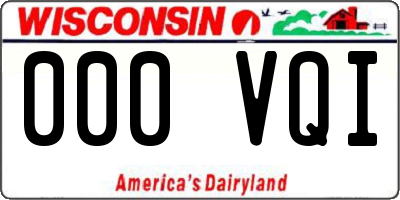 WI license plate 000VQI