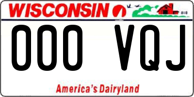 WI license plate 000VQJ