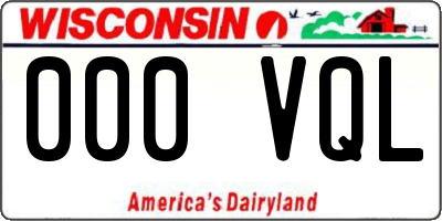 WI license plate 000VQL