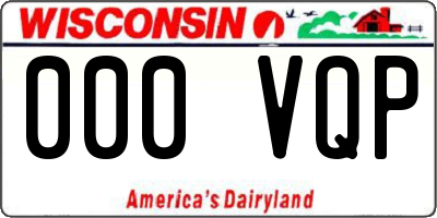 WI license plate 000VQP