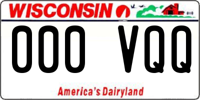 WI license plate 000VQQ