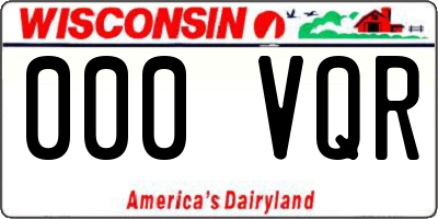 WI license plate 000VQR