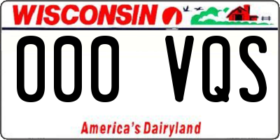 WI license plate 000VQS