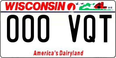 WI license plate 000VQT