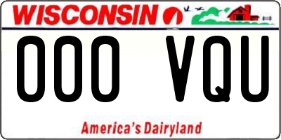 WI license plate 000VQU