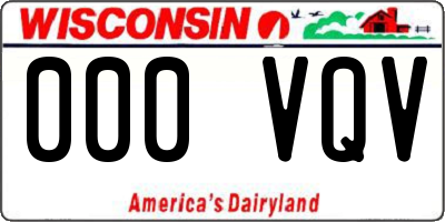 WI license plate 000VQV
