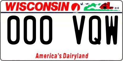 WI license plate 000VQW