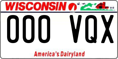 WI license plate 000VQX