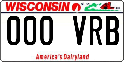 WI license plate 000VRB