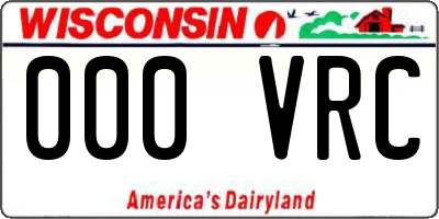 WI license plate 000VRC