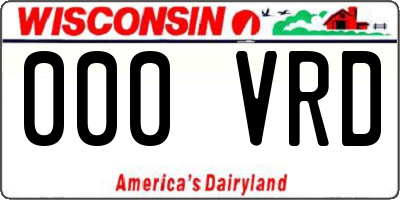 WI license plate 000VRD