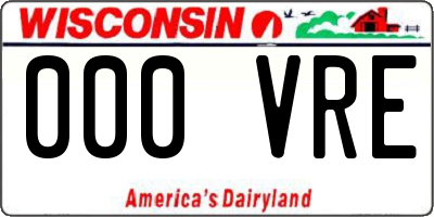 WI license plate 000VRE