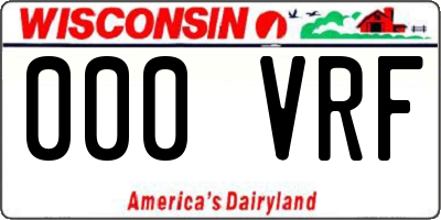 WI license plate 000VRF