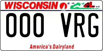 WI license plate 000VRG