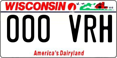 WI license plate 000VRH