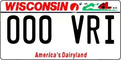 WI license plate 000VRI