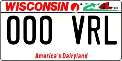 WI license plate 000VRL