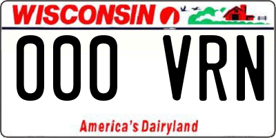 WI license plate 000VRN