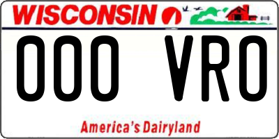 WI license plate 000VRO