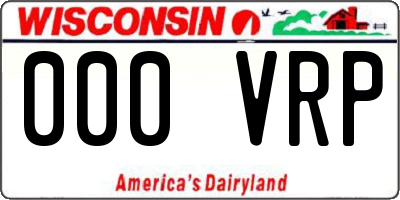 WI license plate 000VRP