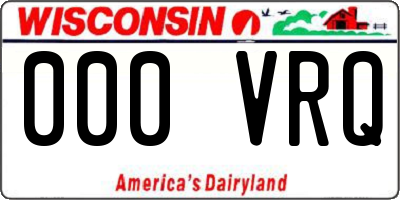 WI license plate 000VRQ